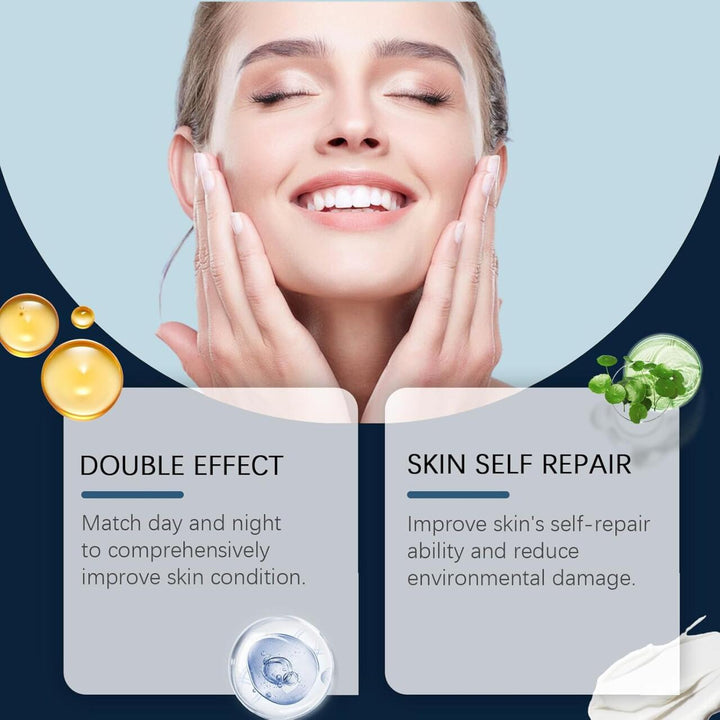 Kit Crema Hidratante de Día y Noche con Extracto de Centella Asiática 🌙☀️🌿